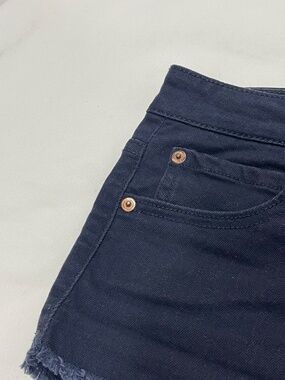 F21 midnight blue frayed shorts